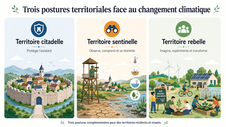 Face au climat :   3 postures de territoires