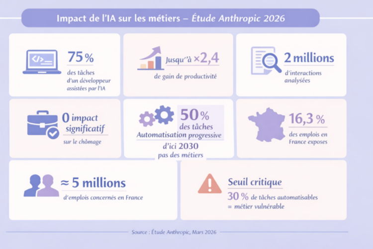 Ce que nous apprend l'étude d'Anthropic sur l'impact de l'IA sur les métiers (Mars 2026)